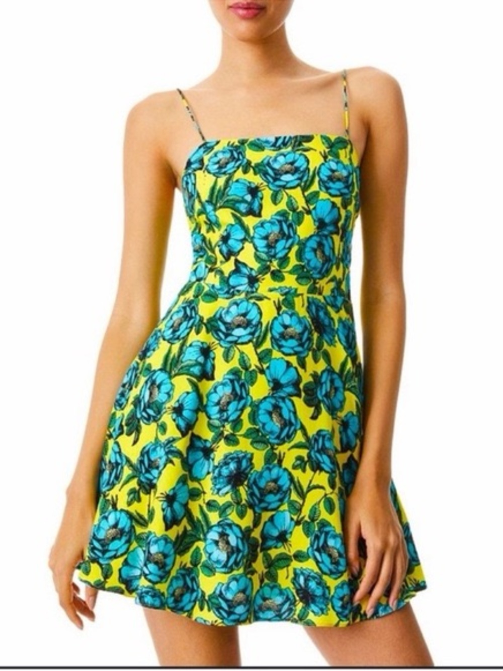 Alice + Olivia Yellow Glinda Dress Floral Print 12